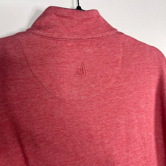 Johnnie-O Mens M Red Blossom Sully Quarter Zip Pullover Sweatshirt Cotton Modal - Picture 5 of 8